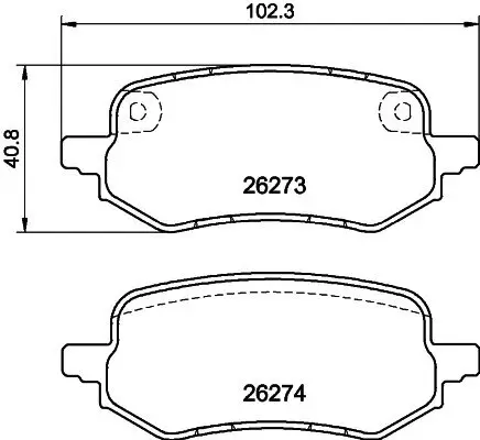 Bremsbelagsatz, Scheibenbremse Hinterachse HELLA PAGID 8DB 355 040-931
