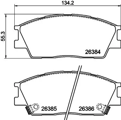 Bremsbelagsatz, Scheibenbremse HELLA PAGID 8DB 355 043-981 Bild Bremsbelagsatz, Scheibenbremse HELLA PAGID 8DB 355 043-981