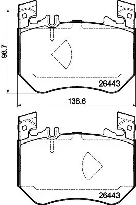 Bremsbelagsatz, Scheibenbremse HELLA PAGID 8DB 355 043-071 Bild Bremsbelagsatz, Scheibenbremse HELLA PAGID 8DB 355 043-071