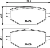 Bremsbelagsatz, Scheibenbremse HELLA PAGID 8DB 355 044-241