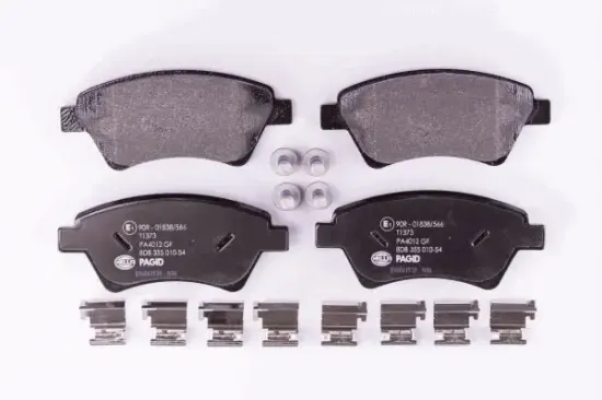 Bremsbelagsatz, Scheibenbremse Vorderachse HELLA PAGID 8DB 355 010-541 Bild Bremsbelagsatz, Scheibenbremse Vorderachse HELLA PAGID 8DB 355 010-541