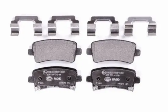 Bremsbelagsatz, Scheibenbremse Hinterachse HELLA PAGID 8DB 355 012-991 Bild Bremsbelagsatz, Scheibenbremse Hinterachse HELLA PAGID 8DB 355 012-991