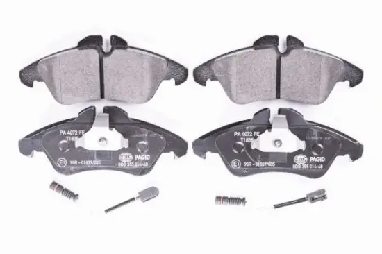 Bremsbelagsatz, Scheibenbremse Vorderachse HELLA PAGID 8DB 355 014-481 Bild Bremsbelagsatz, Scheibenbremse Vorderachse HELLA PAGID 8DB 355 014-481