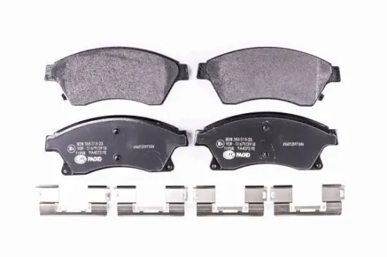 Bremsbelagsatz, Scheibenbremse Vorderachse HELLA PAGID 8DB 355 015-231 Bild Bremsbelagsatz, Scheibenbremse Vorderachse HELLA PAGID 8DB 355 015-231