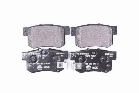 Bremsbelagsatz, Scheibenbremse Hinterachse HELLA PAGID 8DB 355 016-451 Bild Bremsbelagsatz, Scheibenbremse Hinterachse HELLA PAGID 8DB 355 016-451