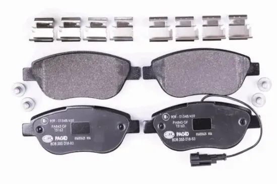 Bremsbelagsatz, Scheibenbremse Vorderachse HELLA PAGID 8DB 355 018-831 Bild Bremsbelagsatz, Scheibenbremse Vorderachse HELLA PAGID 8DB 355 018-831