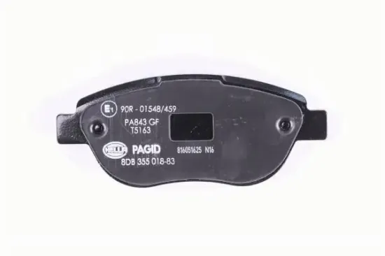 Bremsbelagsatz, Scheibenbremse Vorderachse HELLA PAGID 8DB 355 018-831 Bild Bremsbelagsatz, Scheibenbremse Vorderachse HELLA PAGID 8DB 355 018-831