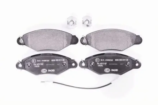 Bremsbelagsatz, Scheibenbremse Vorderachse HELLA PAGID 8DB 355 019-301 Bild Bremsbelagsatz, Scheibenbremse Vorderachse HELLA PAGID 8DB 355 019-301