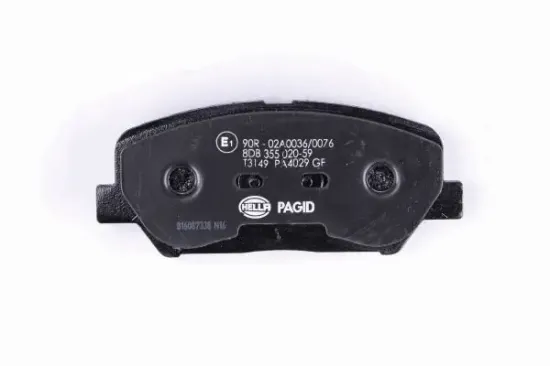 Bremsbelagsatz, Scheibenbremse Vorderachse HELLA PAGID 8DB 355 020-591 Bild Bremsbelagsatz, Scheibenbremse Vorderachse HELLA PAGID 8DB 355 020-591