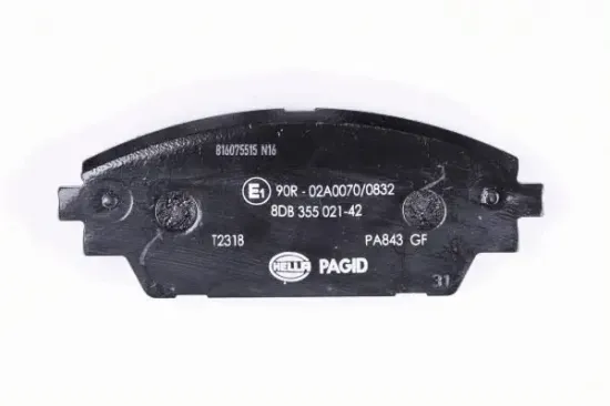 Bremsbelagsatz, Scheibenbremse Vorderachse HELLA PAGID 8DB 355 021-421 Bild Bremsbelagsatz, Scheibenbremse Vorderachse HELLA PAGID 8DB 355 021-421