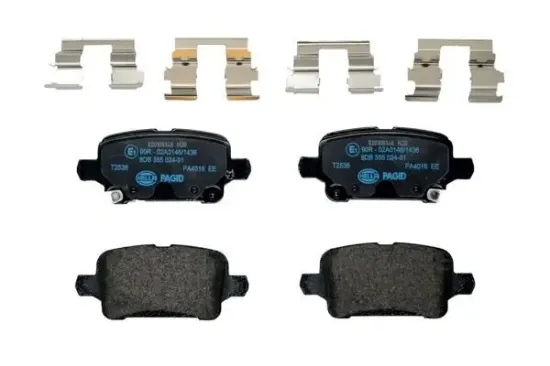 Bremsbelagsatz, Scheibenbremse Hinterachse HELLA PAGID 8DB 355 024-911 Bild Bremsbelagsatz, Scheibenbremse Hinterachse HELLA PAGID 8DB 355 024-911