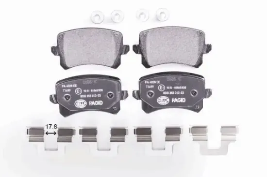 Bremsbelagsatz, Scheibenbremse Hinterachse HELLA PAGID 8DB 355 025-331 Bild Bremsbelagsatz, Scheibenbremse Hinterachse HELLA PAGID 8DB 355 025-331