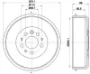 Bremstrommel Hinterachse HELLA PAGID 8DT 355 301-721 Bild Bremstrommel Hinterachse HELLA PAGID 8DT 355 301-721