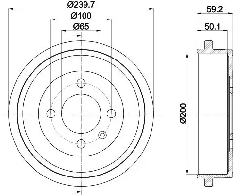Bremstrommel Hinterachse HELLA PAGID 8DT 355 301-571