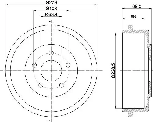 Bremstrommel Hinterachse HELLA PAGID 8DT 355 300-431 Bild Bremstrommel Hinterachse HELLA PAGID 8DT 355 300-431