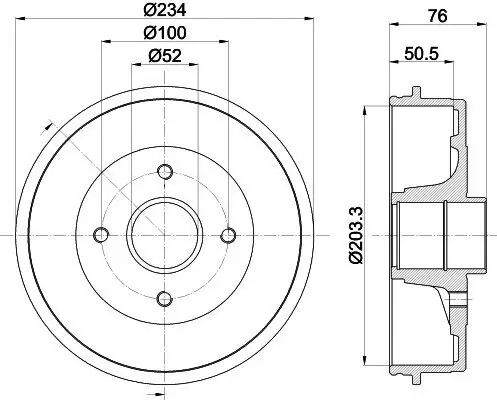 Bremstrommel Hinterachse HELLA PAGID 8DT 355 300-611 Bild Bremstrommel Hinterachse HELLA PAGID 8DT 355 300-611