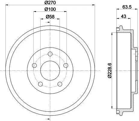 Bremstrommel HELLA PAGID 8DT 355 300-911 Bild Bremstrommel HELLA PAGID 8DT 355 300-911