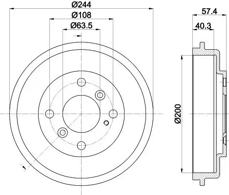 Bremstrommel Hinterachse HELLA PAGID 8DT 355 302-631 Bild Bremstrommel Hinterachse HELLA PAGID 8DT 355 302-631