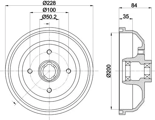 Bremstrommel Hinterachse HELLA PAGID 8DT 355 302-861 Bild Bremstrommel Hinterachse HELLA PAGID 8DT 355 302-861