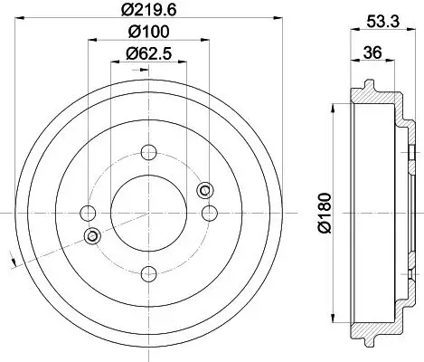 Bremstrommel Hinterachse HELLA PAGID 8DT 355 303-061