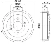 Bremstrommel Hinterachse HELLA PAGID 8DT 355 303-061