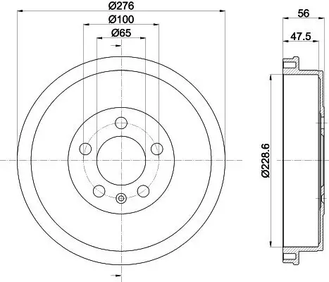 Bremstrommel Hinterachse HELLA PAGID 8DT 355 303-081 Bild Bremstrommel Hinterachse HELLA PAGID 8DT 355 303-081