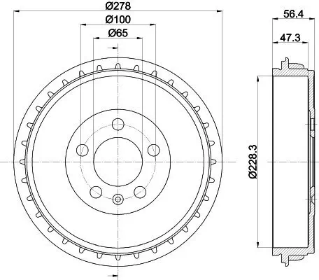 Bremstrommel Hinterachse HELLA PAGID 8DT 355 303-251 Bild Bremstrommel Hinterachse HELLA PAGID 8DT 355 303-251
