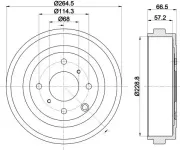 Bremstrommel Hinterachse HELLA PAGID 8DT 355 303-231