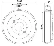 Bremstrommel HELLA PAGID 8DT 355 303-371