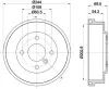 Bremstrommel Hinterachse HELLA PAGID 8DT 355 303-421