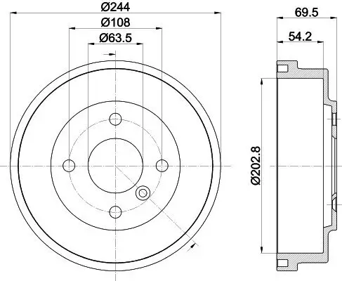 Bremstrommel Hinterachse HELLA PAGID 8DT 355 303-421 Bild Bremstrommel Hinterachse HELLA PAGID 8DT 355 303-421