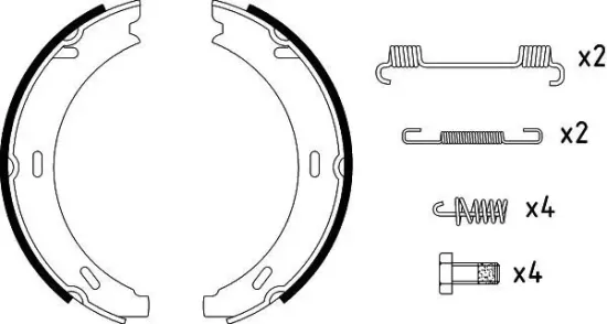 Bremsbackensatz, Feststellbremse HELLA PAGID 8DA 355 050-301 Bild Bremsbackensatz, Feststellbremse HELLA PAGID 8DA 355 050-301