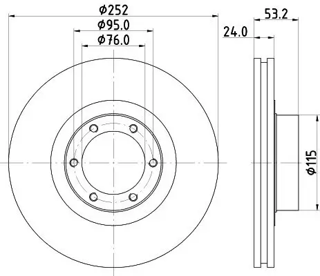 Bremsscheibe Vorderachse HELLA PAGID 8DD 355 100-331 Bild Bremsscheibe Vorderachse HELLA PAGID 8DD 355 100-331