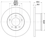 Bremsscheibe HELLA PAGID 8DD 355 100-391