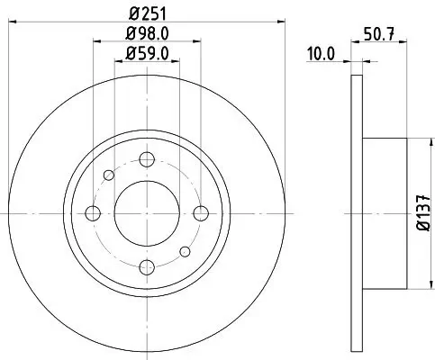 Bremsscheibe HELLA PAGID 8DD 355 101-101 Bild Bremsscheibe HELLA PAGID 8DD 355 101-101
