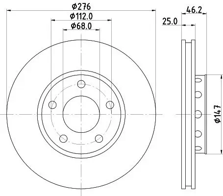 Bremsscheibe HELLA PAGID 8DD 355 101-361 Bild Bremsscheibe HELLA PAGID 8DD 355 101-361