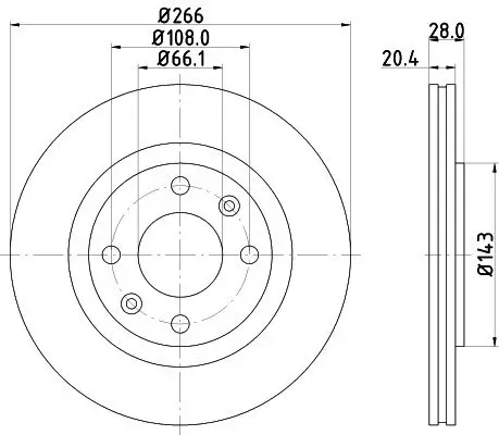 Bremsscheibe Vorderachse HELLA PAGID 8DD 355 102-051 Bild Bremsscheibe Vorderachse HELLA PAGID 8DD 355 102-051