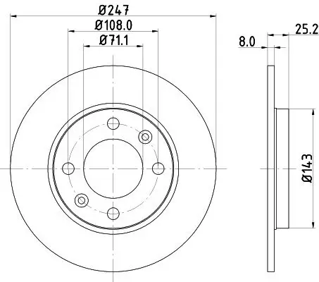 Bremsscheibe Hinterachse HELLA PAGID 8DD 355 102-511 Bild Bremsscheibe Hinterachse HELLA PAGID 8DD 355 102-511