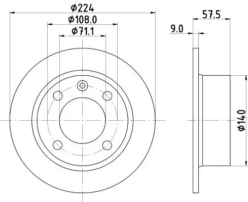 Bremsscheibe Hinterachse HELLA PAGID 8DD 355 103-011 Bild Bremsscheibe Hinterachse HELLA PAGID 8DD 355 103-011