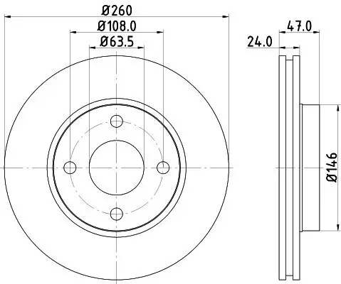 Bremsscheibe Vorderachse HELLA PAGID 8DD 355 103-371 Bild Bremsscheibe Vorderachse HELLA PAGID 8DD 355 103-371