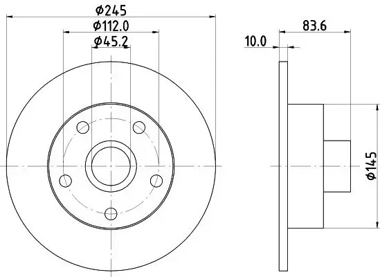 Bremsscheibe Hinterachse HELLA PAGID 8DD 355 104-231 Bild Bremsscheibe Hinterachse HELLA PAGID 8DD 355 104-231