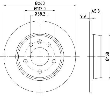 Bremsscheibe Hinterachse HELLA PAGID 8DD 355 104-501 Bild Bremsscheibe Hinterachse HELLA PAGID 8DD 355 104-501