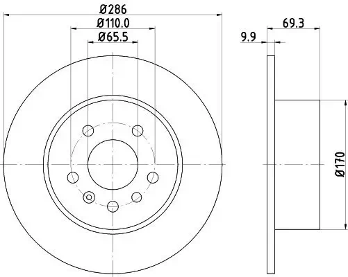 Bremsscheibe Hinterachse HELLA PAGID 8DD 355 104-701