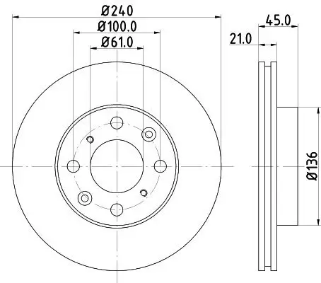 Bremsscheibe Vorderachse HELLA PAGID 8DD 355 104-941 Bild Bremsscheibe Vorderachse HELLA PAGID 8DD 355 104-941