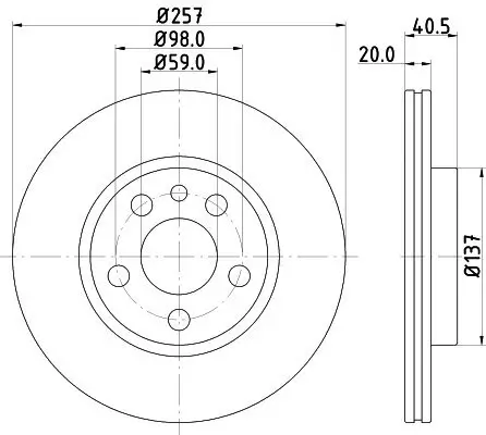 Bremsscheibe HELLA PAGID 8DD 355 105-621