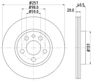 Bremsscheibe HELLA PAGID 8DD 355 105-621