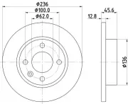 Bremsscheibe Vorderachse HELLA PAGID 8DD 355 105-871