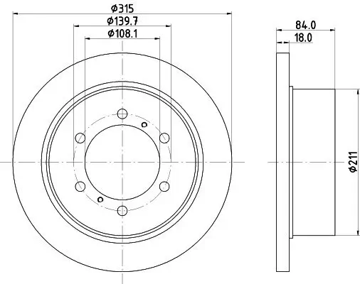 Bremsscheibe Hinterachse HELLA PAGID 8DD 355 106-221 Bild Bremsscheibe Hinterachse HELLA PAGID 8DD 355 106-221