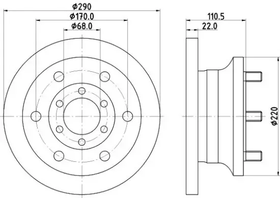 Bremsscheibe Vorderachse HELLA PAGID 8DD 355 106-361 Bild Bremsscheibe Vorderachse HELLA PAGID 8DD 355 106-361