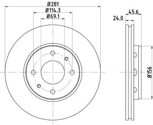 Bremsscheibe Vorderachse HELLA PAGID 8DD 355 107-031
